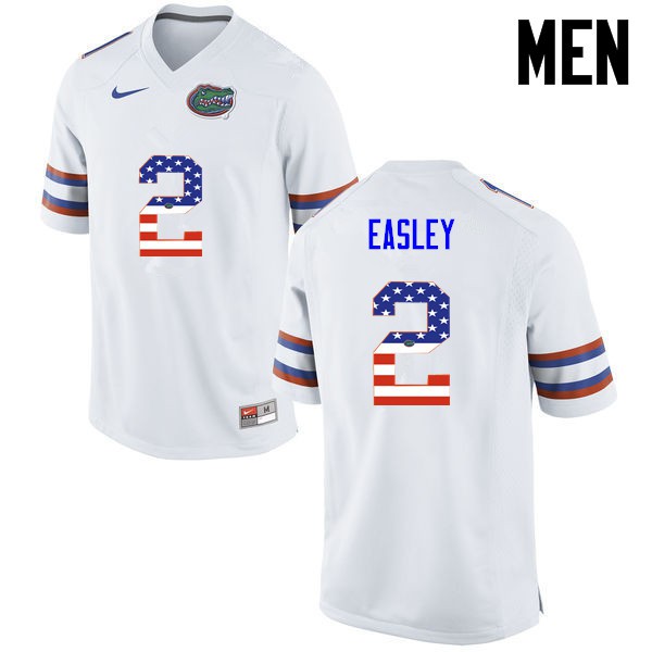 Florida Gators Men #2 Dominique Easley College Football Jersey USA Flag Fashion White